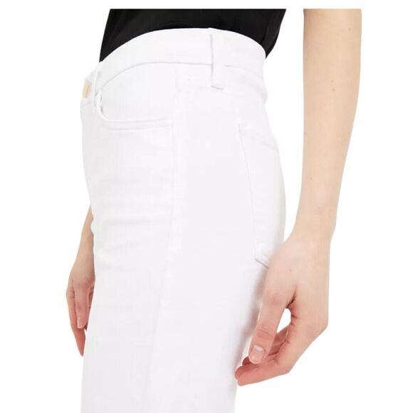 Jen7 by 7 For All Mankind‎ Bermuda Regular Shorts Cuffed Stretch White Sz 14 - Picture 4 of 12